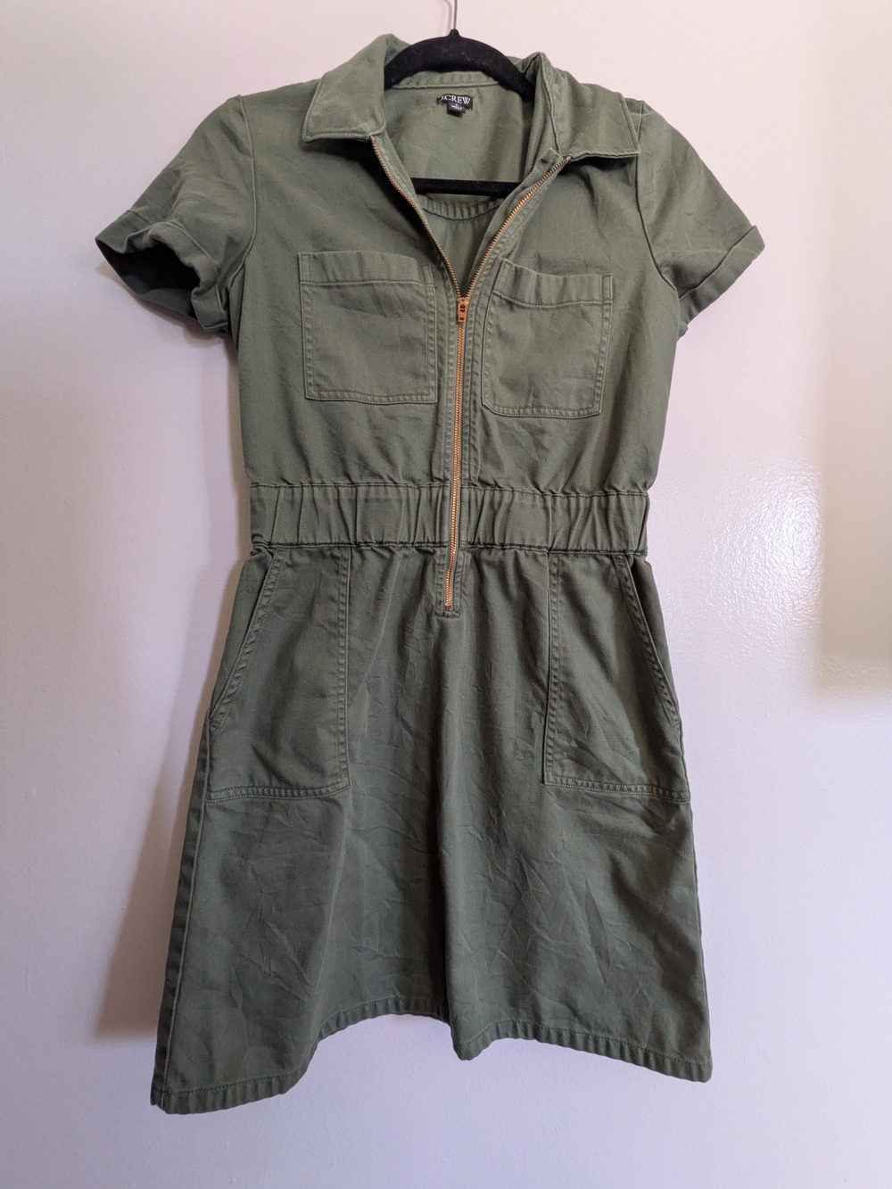 J. Crew Olive Green Utility Shirt Dress